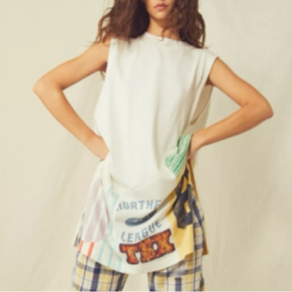 Free People We the Free Graphic Sporty Tank Tunic Dress, Size XS